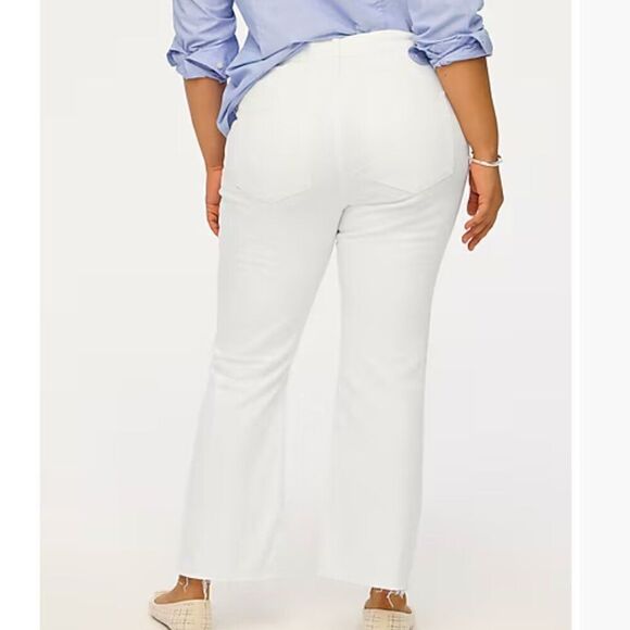 J. Crew Factory BP363 Tall Mid-rise Flare Crop signature stretch white jeans 29 - Picture 6 of 12
